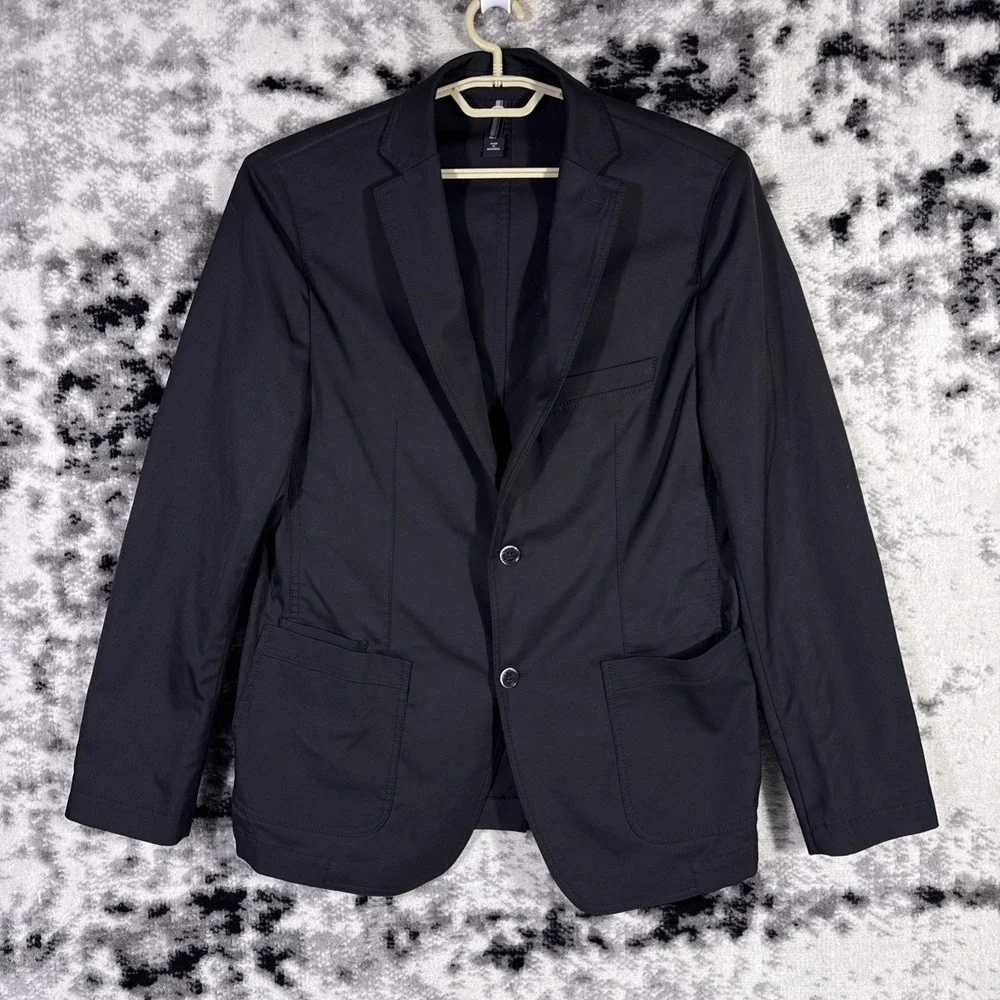 Hugo Boss Marick Sports Jacket Mens 42R Black Unstructured Slim Office Career